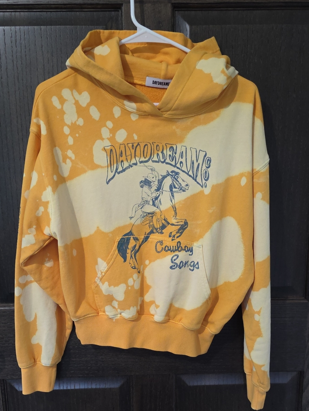 Daydreamer Yellow Tie-Dye Cowboy Graphic Hoodie